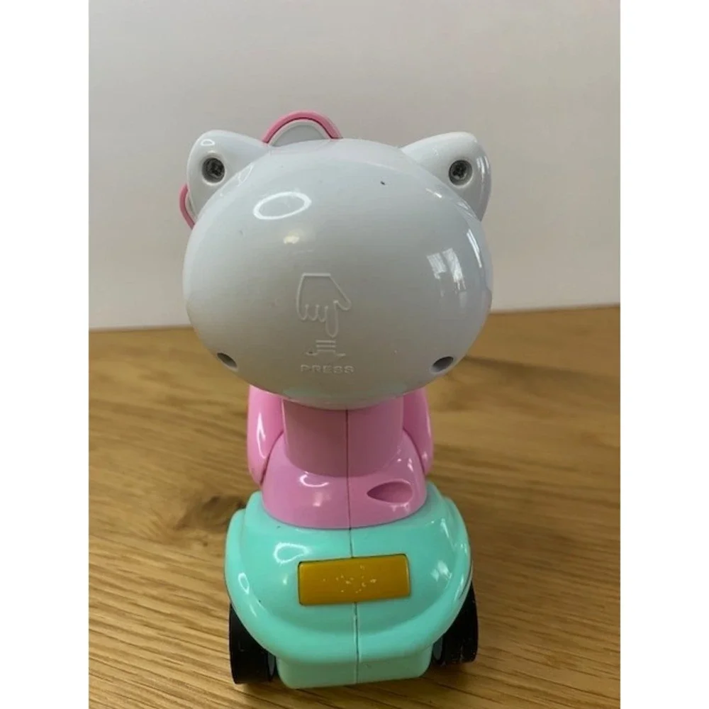Hello Kitty Push Car‎ Scooter Kids OS Teal Pink Good Press Down Toy